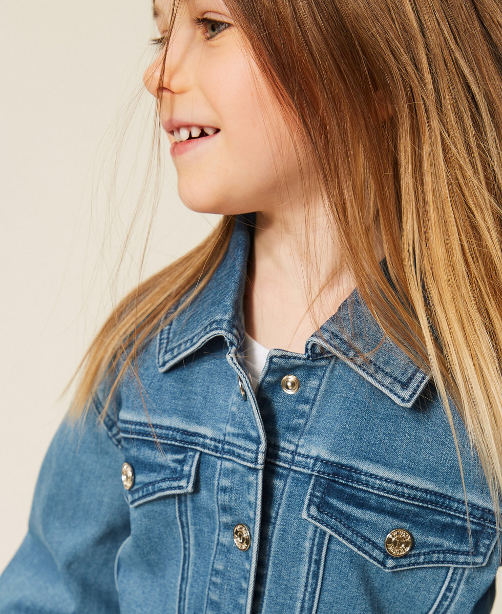 Blouson pour fille en jean Bleu Jean Moyen Fille 261GB2030_03451_04