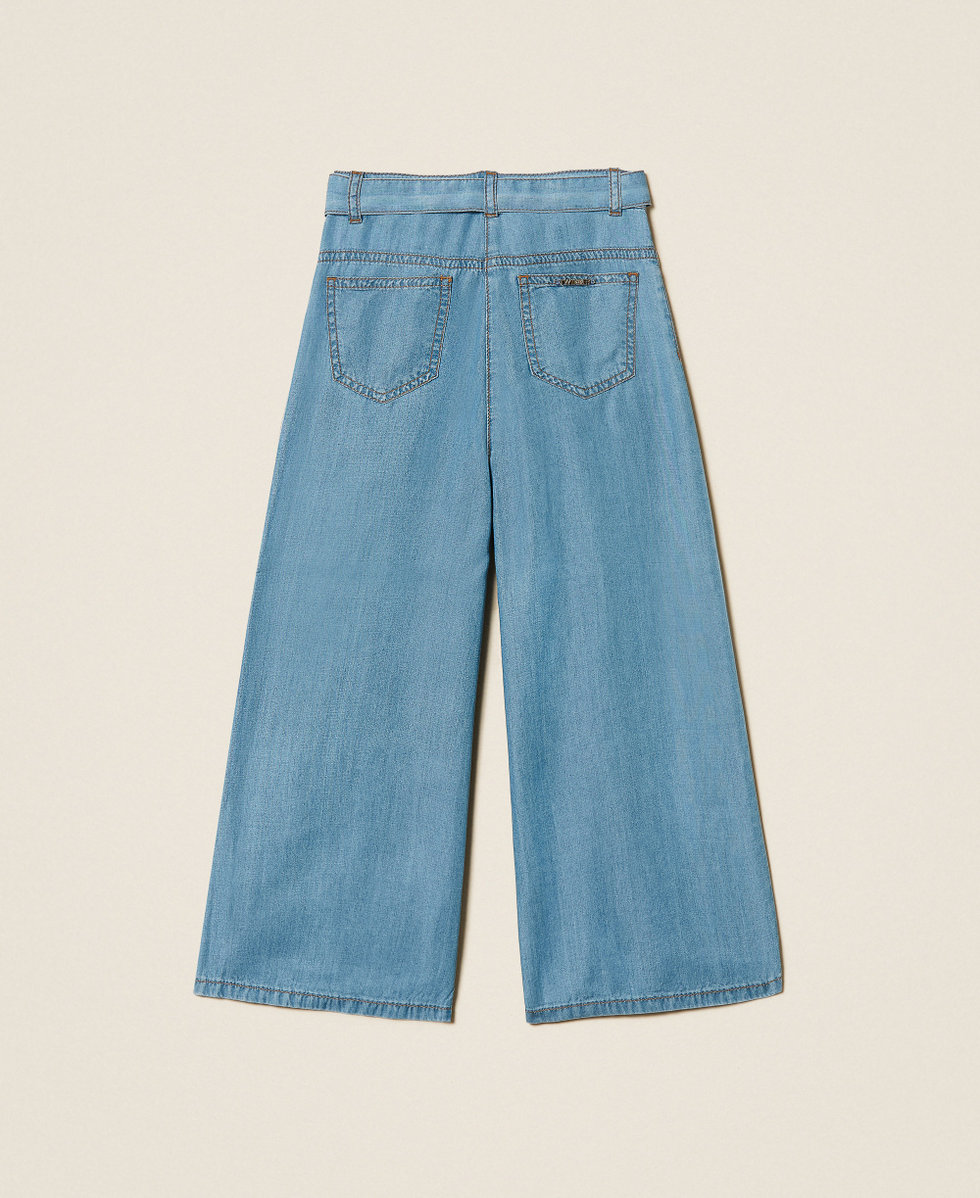 Jean ample pour fille avec ceinture Chambray Bleu &laquo;&nbsp;Mid Blue&nbsp;&raquo; Fille 261GB2051_13235_S1