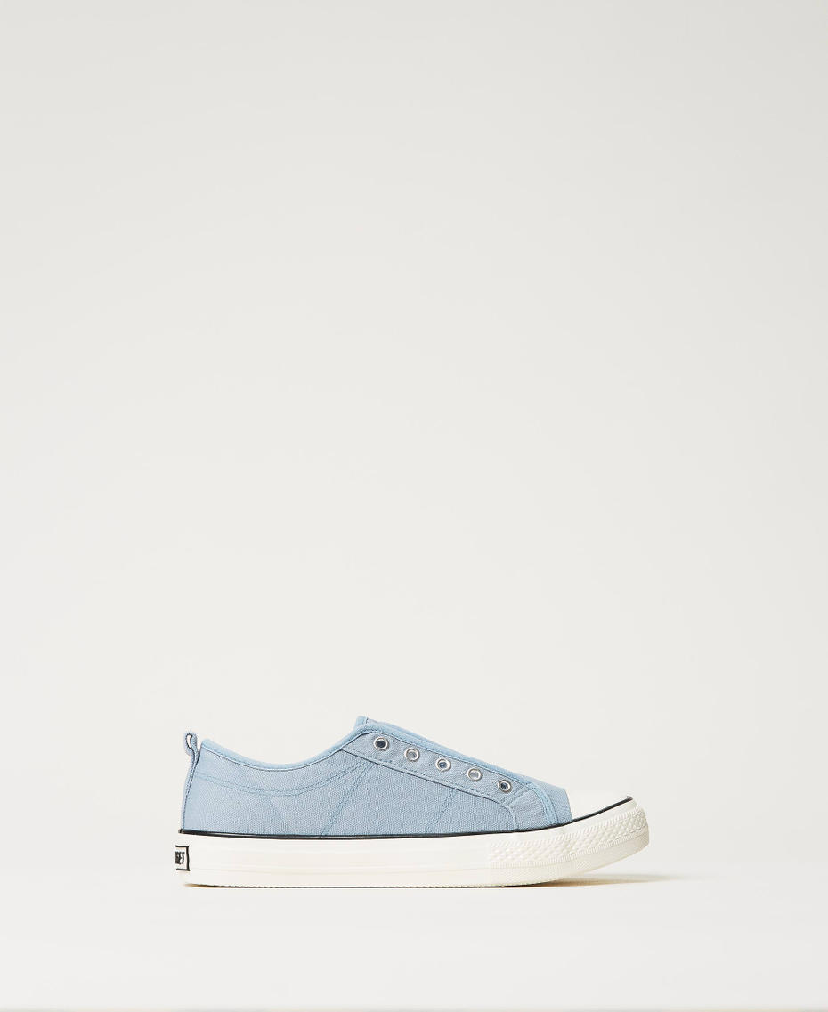 Canvas trainers with logo Denim Woman 211TCT170-01