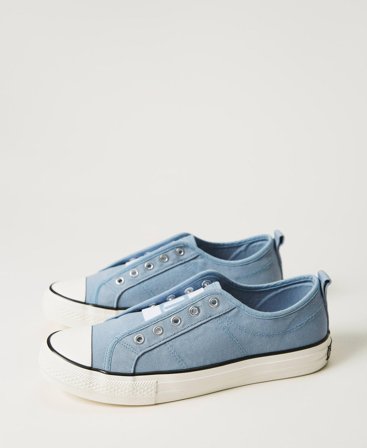Canvas trainers with logo Denim Woman 211TCT170-02
