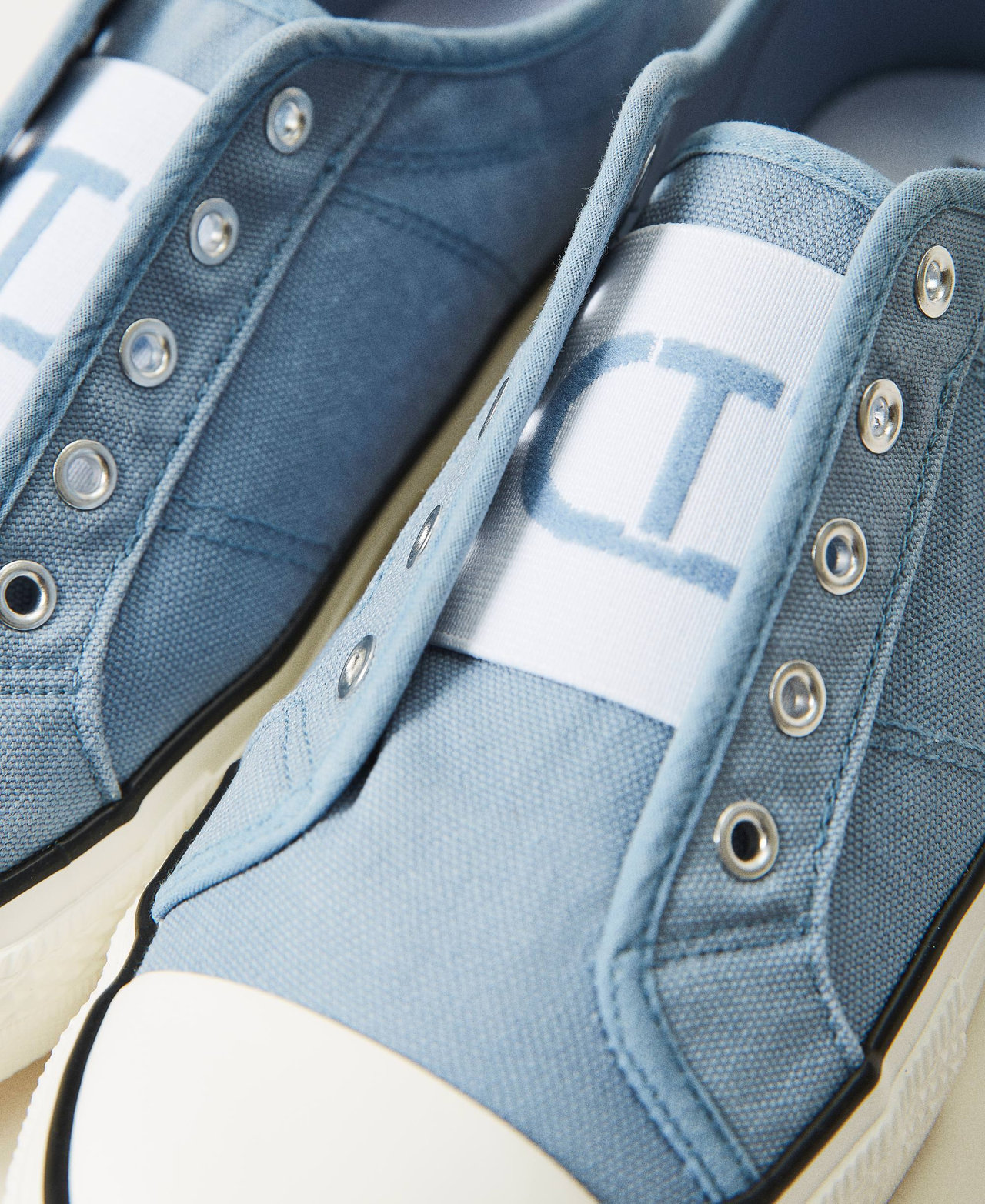 Canvas trainers with logo Denim Woman 211TCT170-03