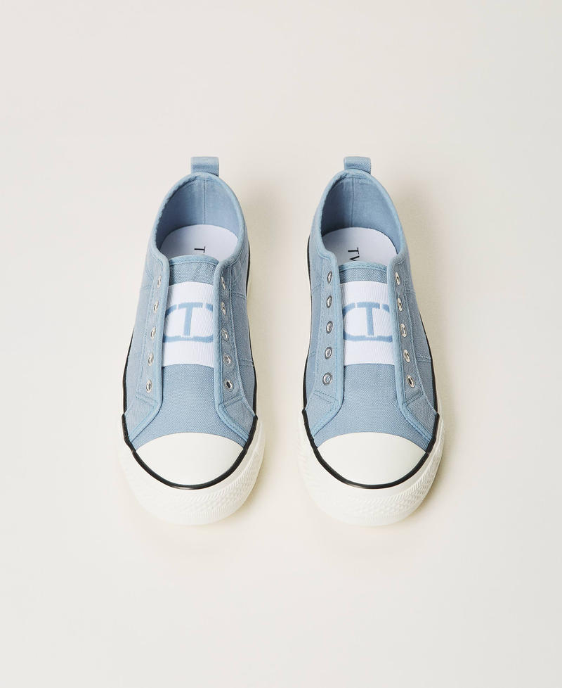 Canvas trainers with logo Denim Woman 211TCT170-05
