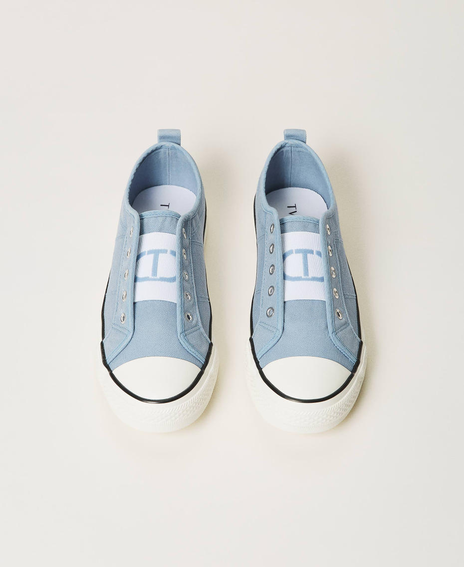 Sneakers de lona con logotipo Denim Mujer 211TCT170-05