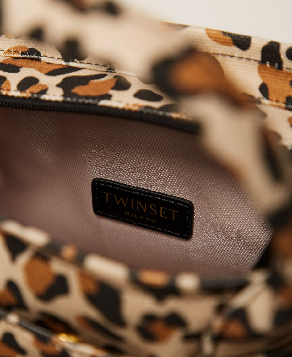 Borsa shopper in canvas animalier Stampa Maculata Donna 261TB7290_03537_04