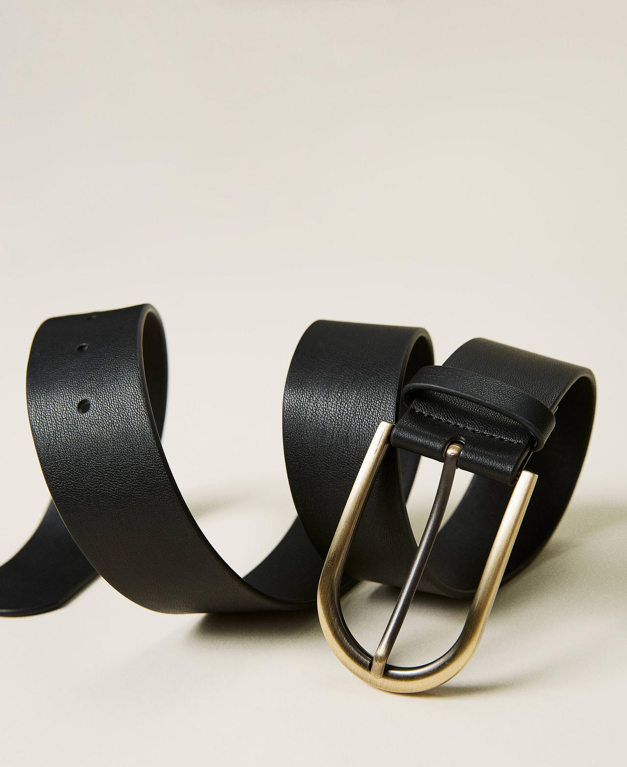 Belt with rounded buckle Black Woman 212AA4012-02
