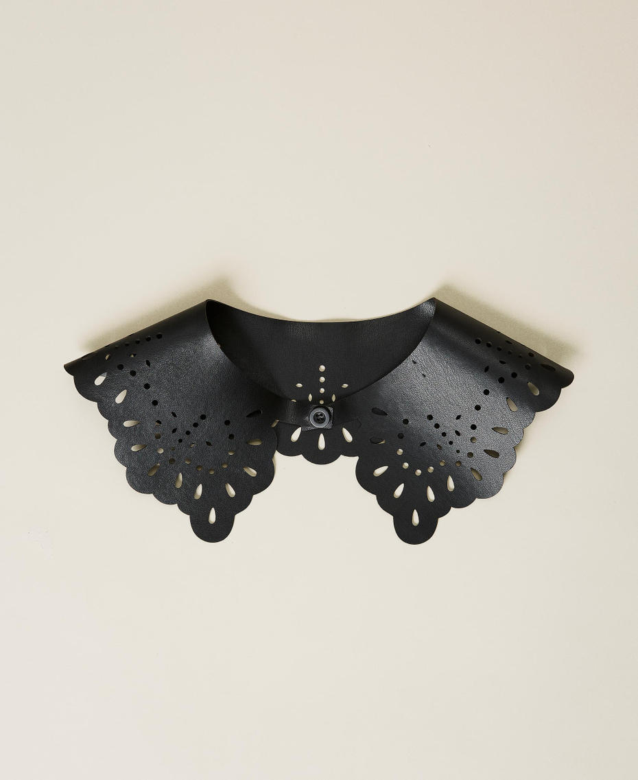 Col ajour&eacute; effet broderie anglaise Noir Femme 212AA4041-01