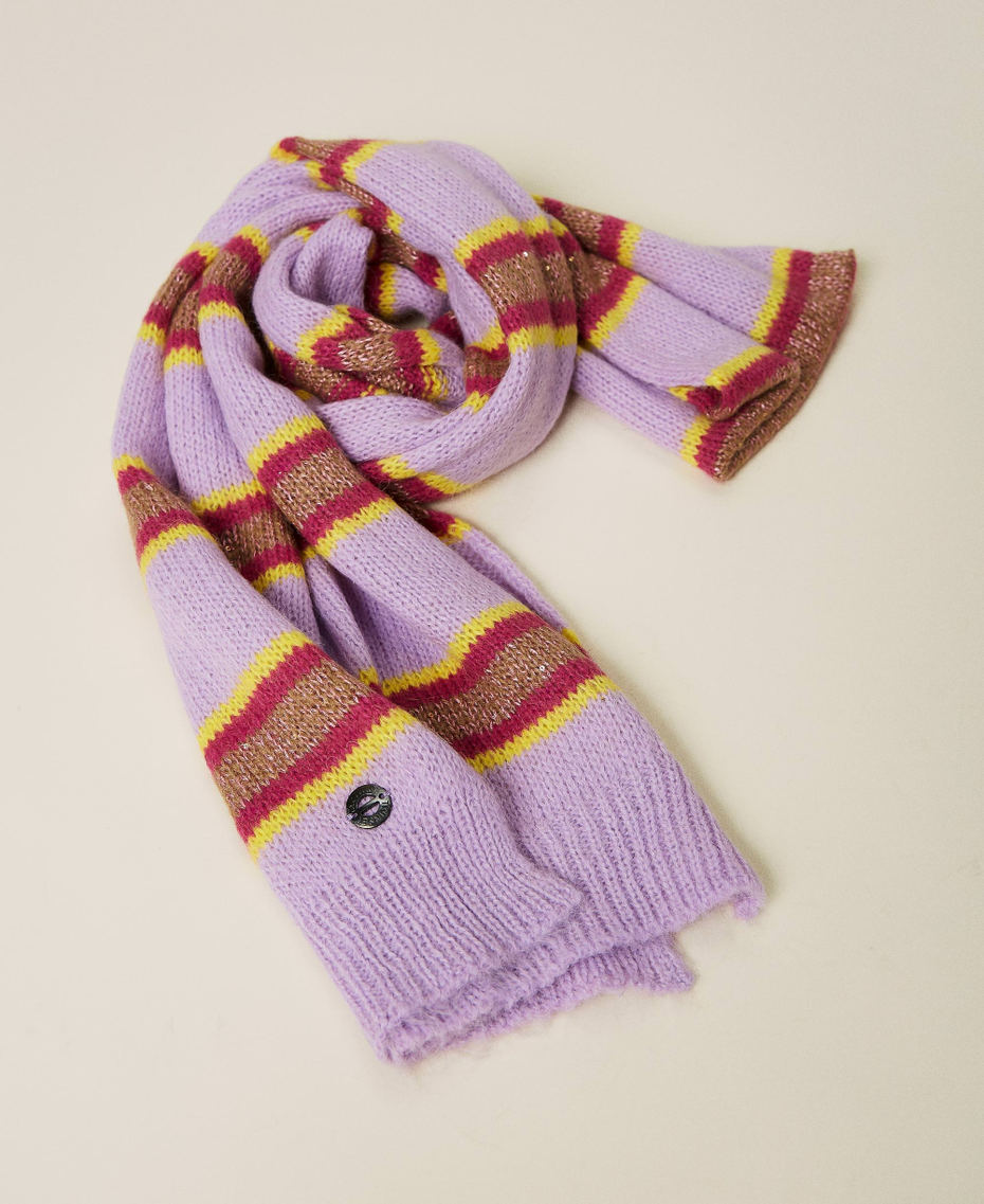 'Galaxite' jacquard striped scarf “Sweet Lilac” Purple Multicolour Stripe Woman 212AA4073-01
