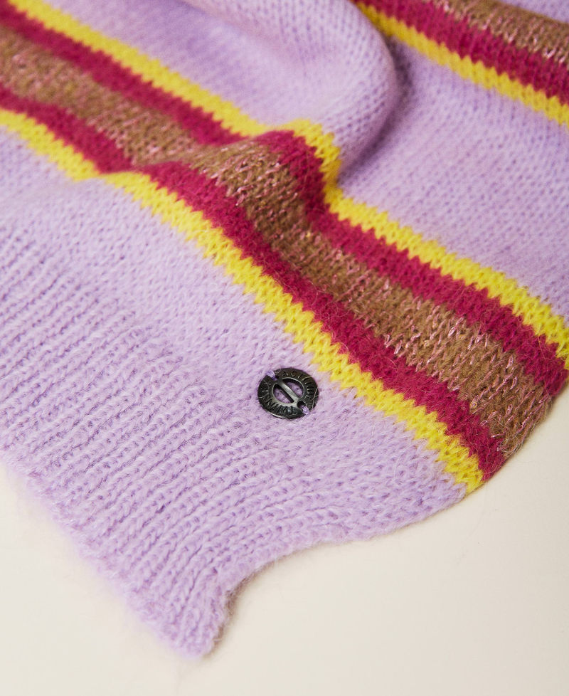 'Galaxite' jacquard striped scarf “Sweet Lilac” Purple Multicolour Stripe Woman 212AA4073-03