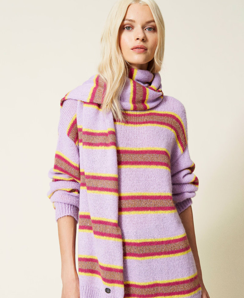 Sciarpa 'Galaxite' jacquard a righe Multicolor Righe Viola "Sweet Lilac" Donna 212AA4073-0T