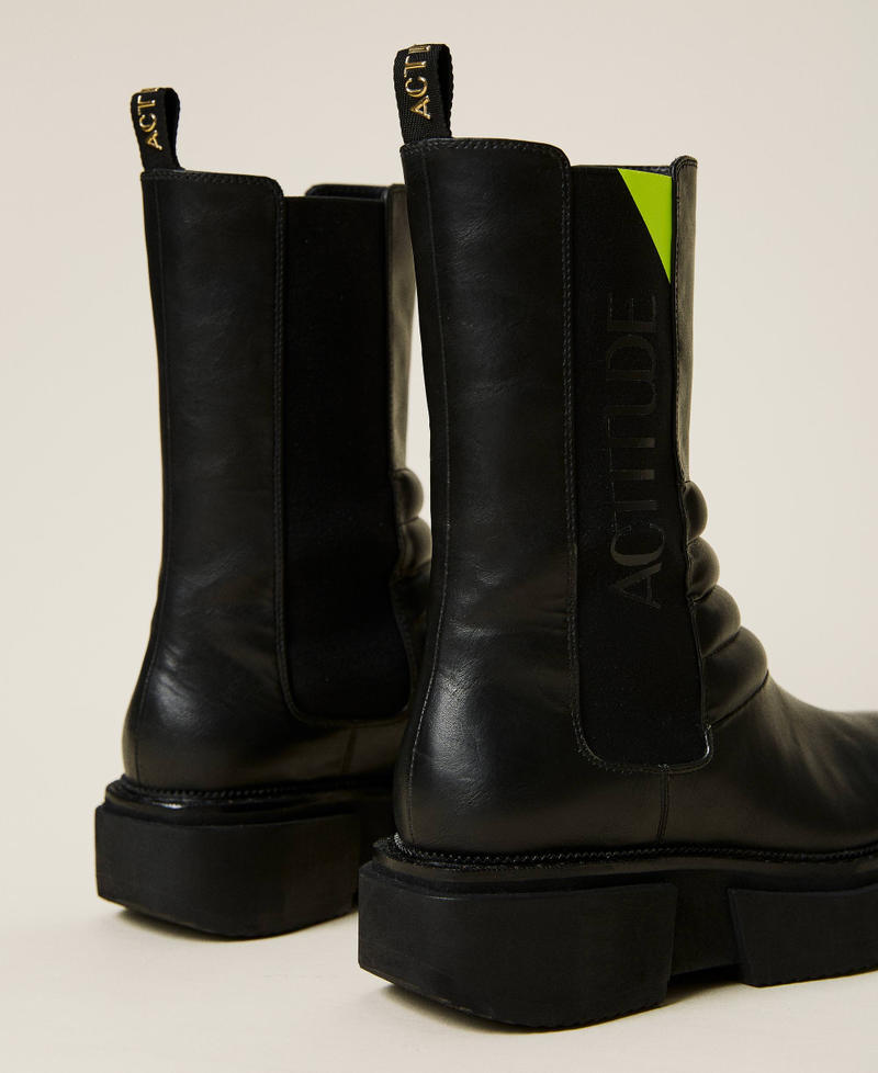 ‘Jasper’ Chelsea boots with logo Bicolour Black / Camel Woman 212ACT028-04