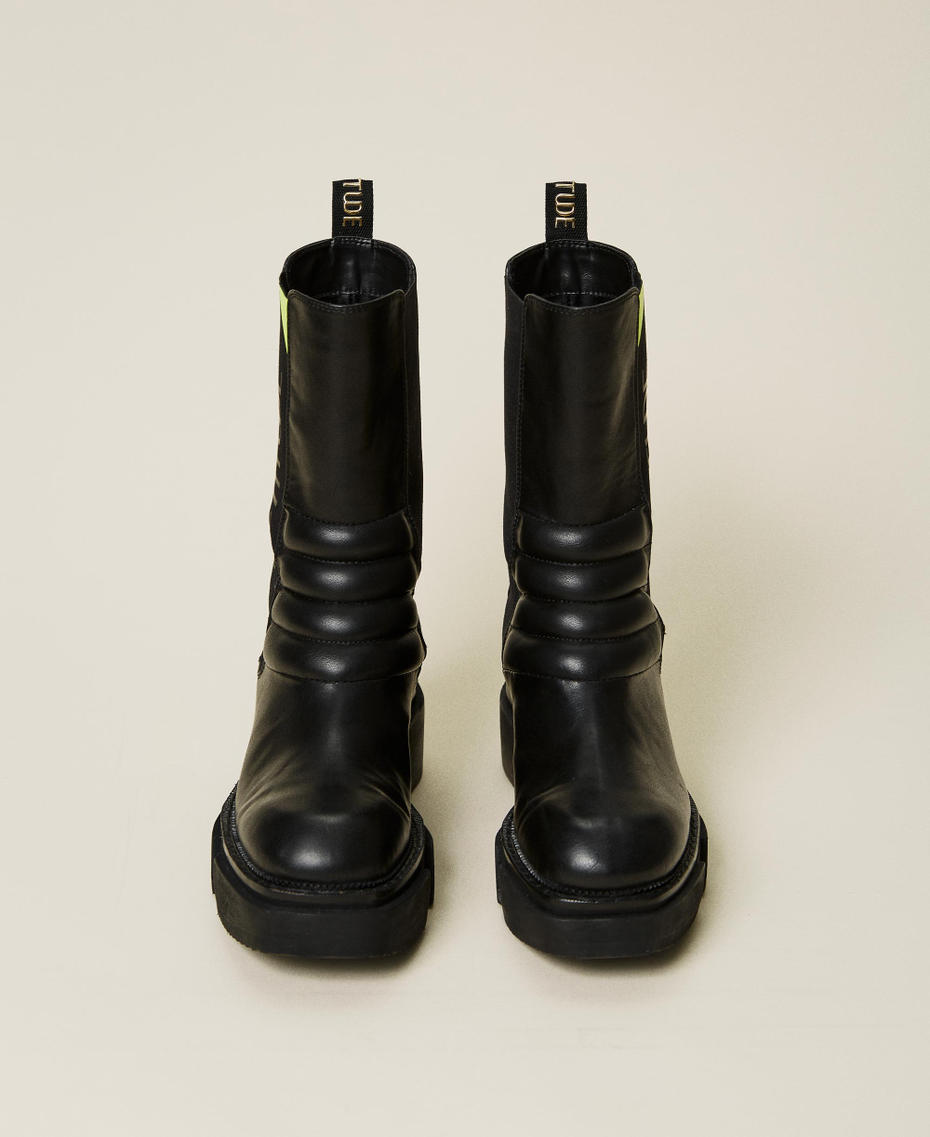 ‘Jasper’ Chelsea boots with logo Bicolour Black / Camel Woman 212ACT028-05