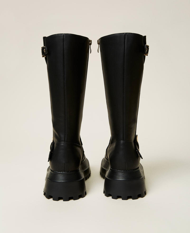 Biker boots with straps outlet