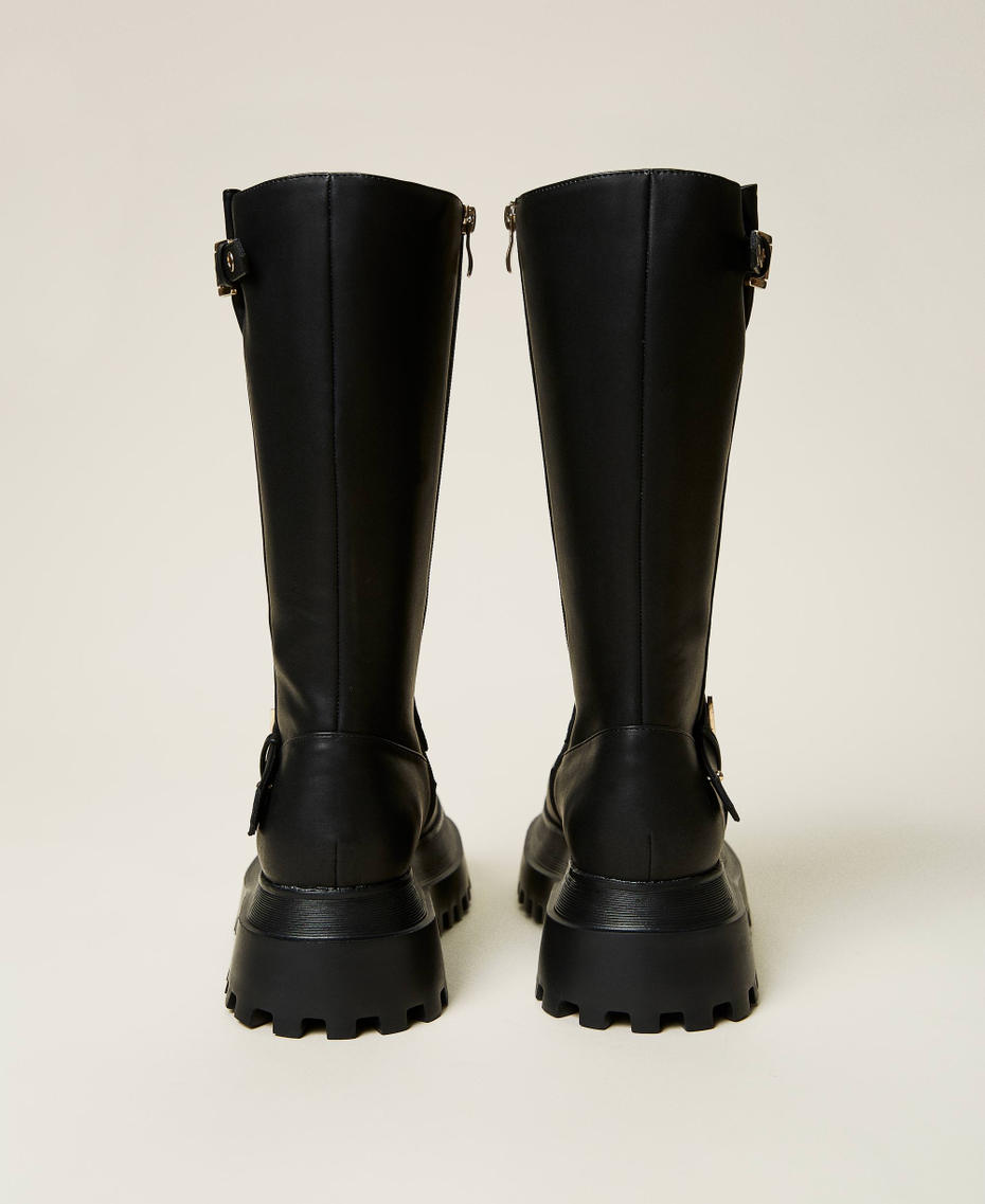 Biker boots with straps Black Woman 212ACT042-03