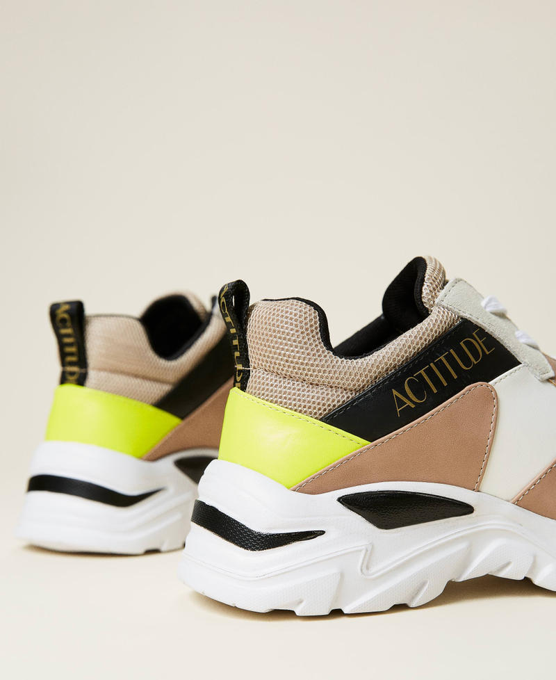 Trainers with laminated inserts Mother of Pearl / “Ginger Root” Beige Multicolour Woman 212ACT080-02