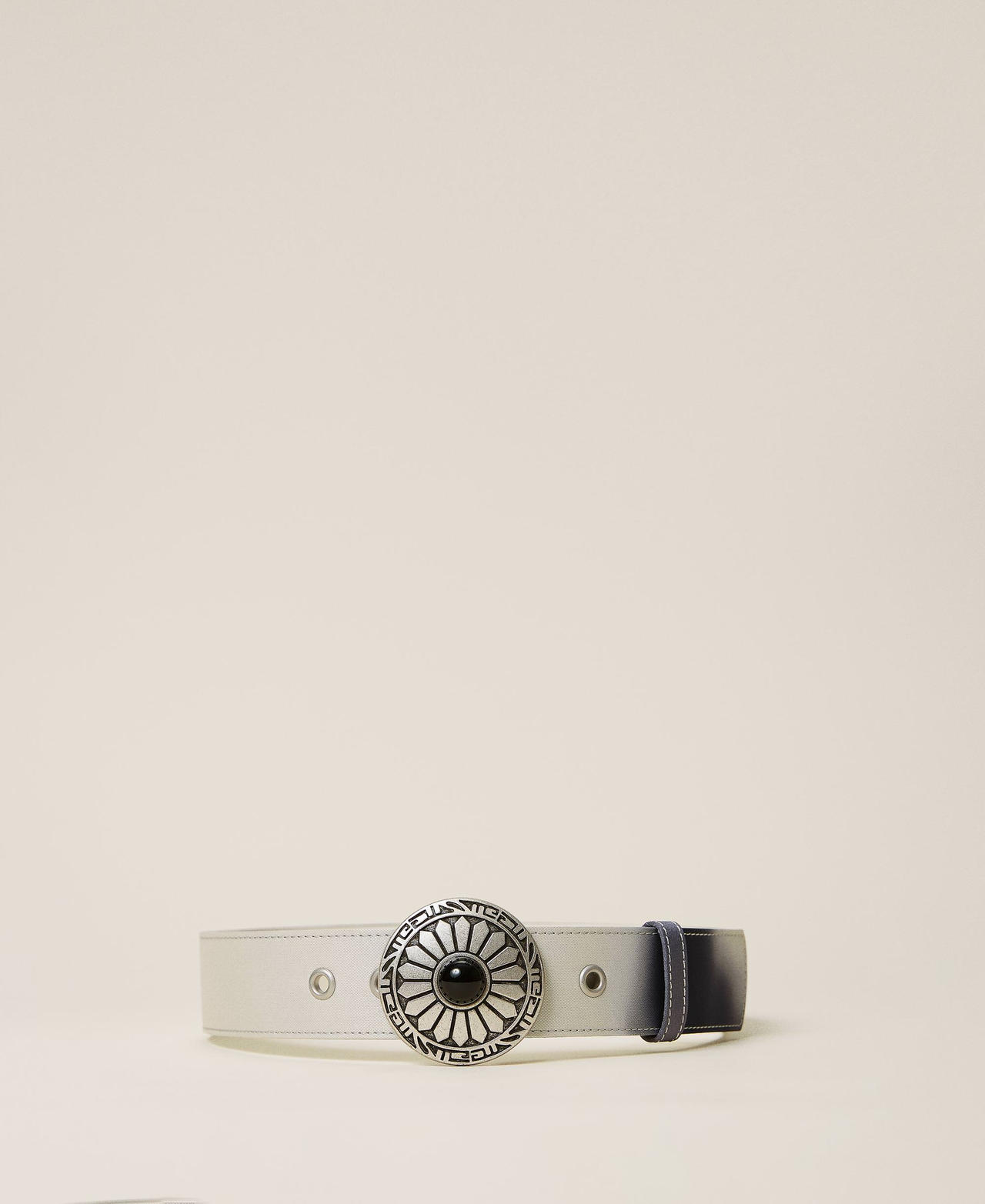 Cintura in raso con stampa Stampa Sfumè Bianco "Madreperla" Donna 212AO5305-02