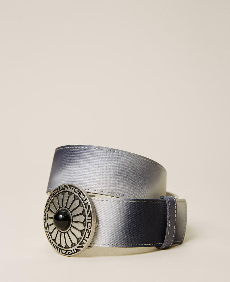 Ceinture en satin avec imprim&eacute; Imprim&eacute; D&eacute;grad&eacute; Blanc &laquo;&nbsp;Nacre&nbsp;&raquo; Femme 212AO5305-03
