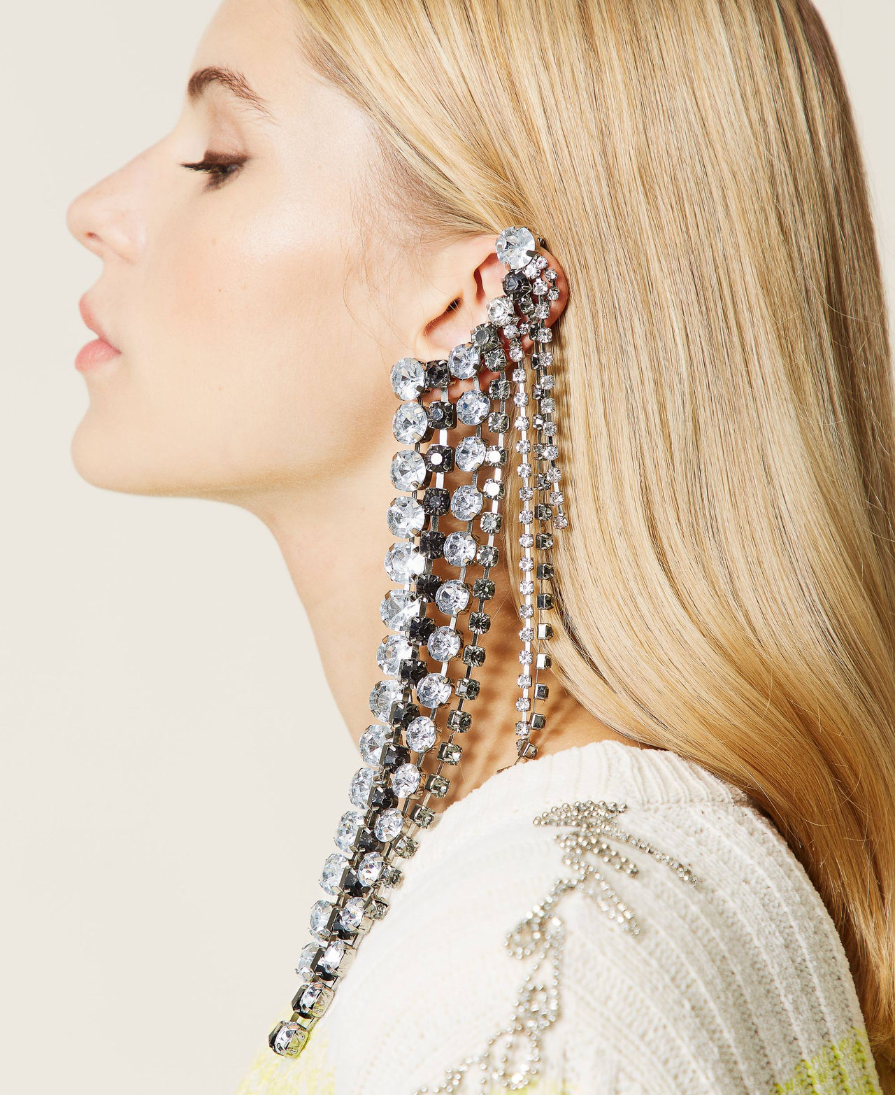 Pendientes 'Crystal' con flecos de strass