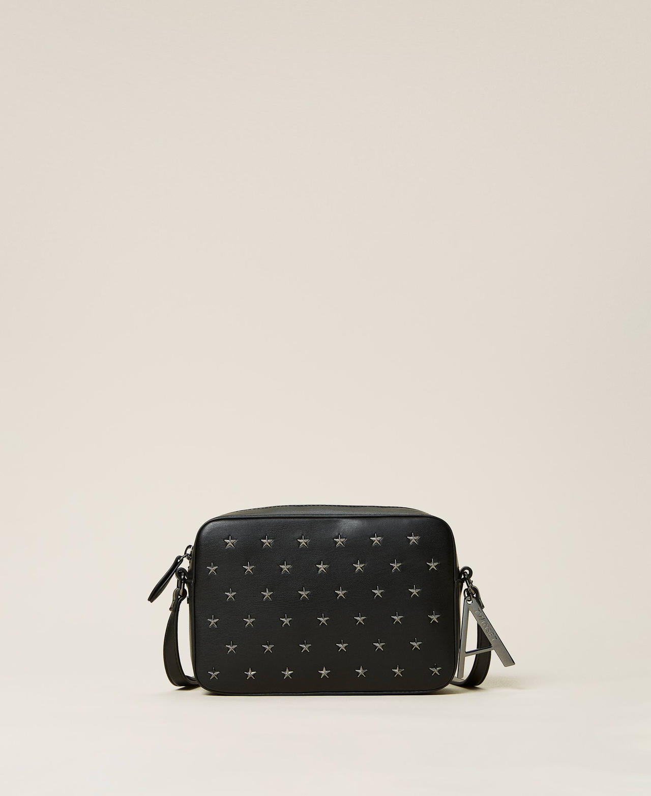 Shoulder bag with star-shaped studs Woman, Black | TWINSET Milano