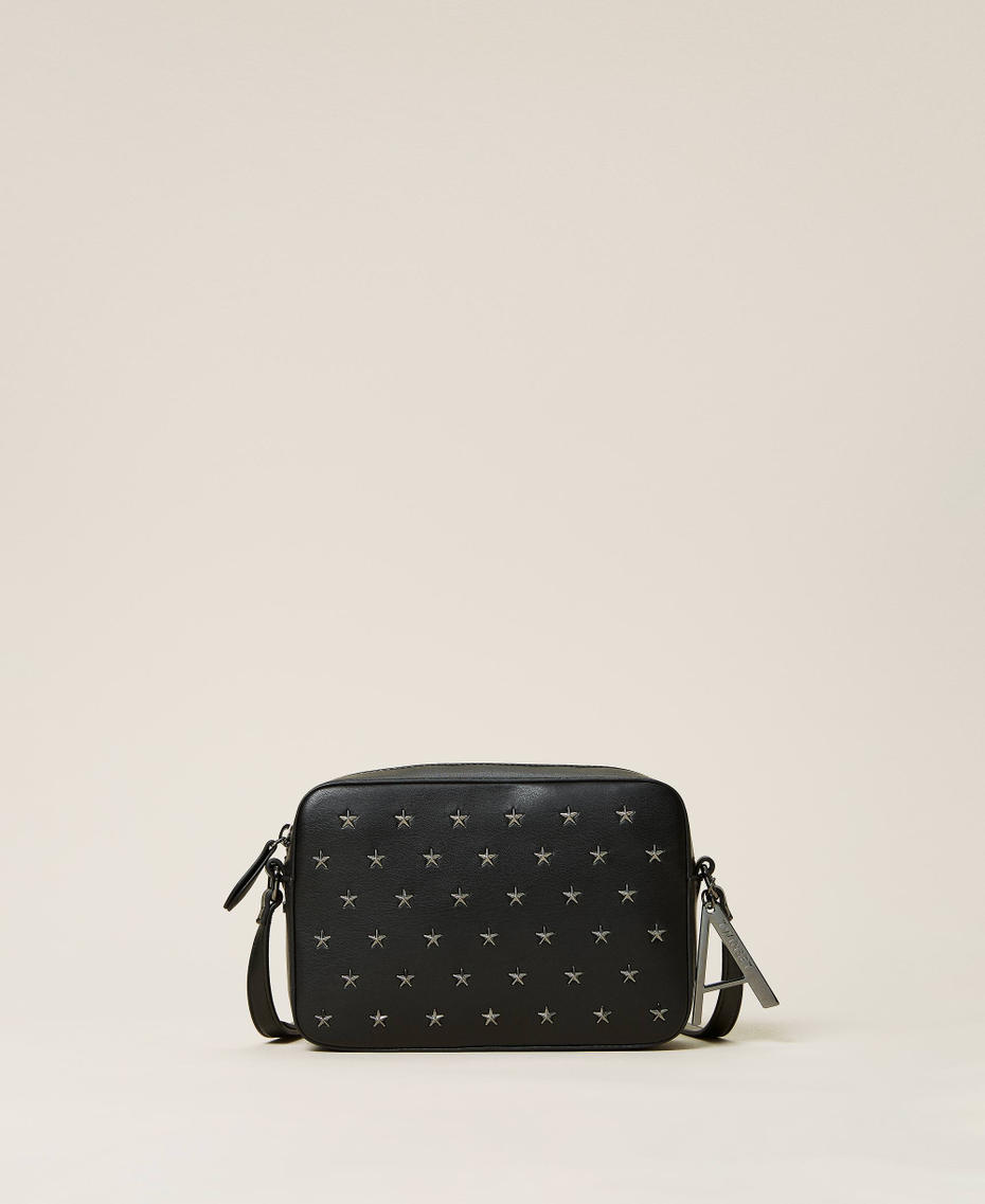 Shoulder bag with star-shaped studs Black Woman 212AO8011-01