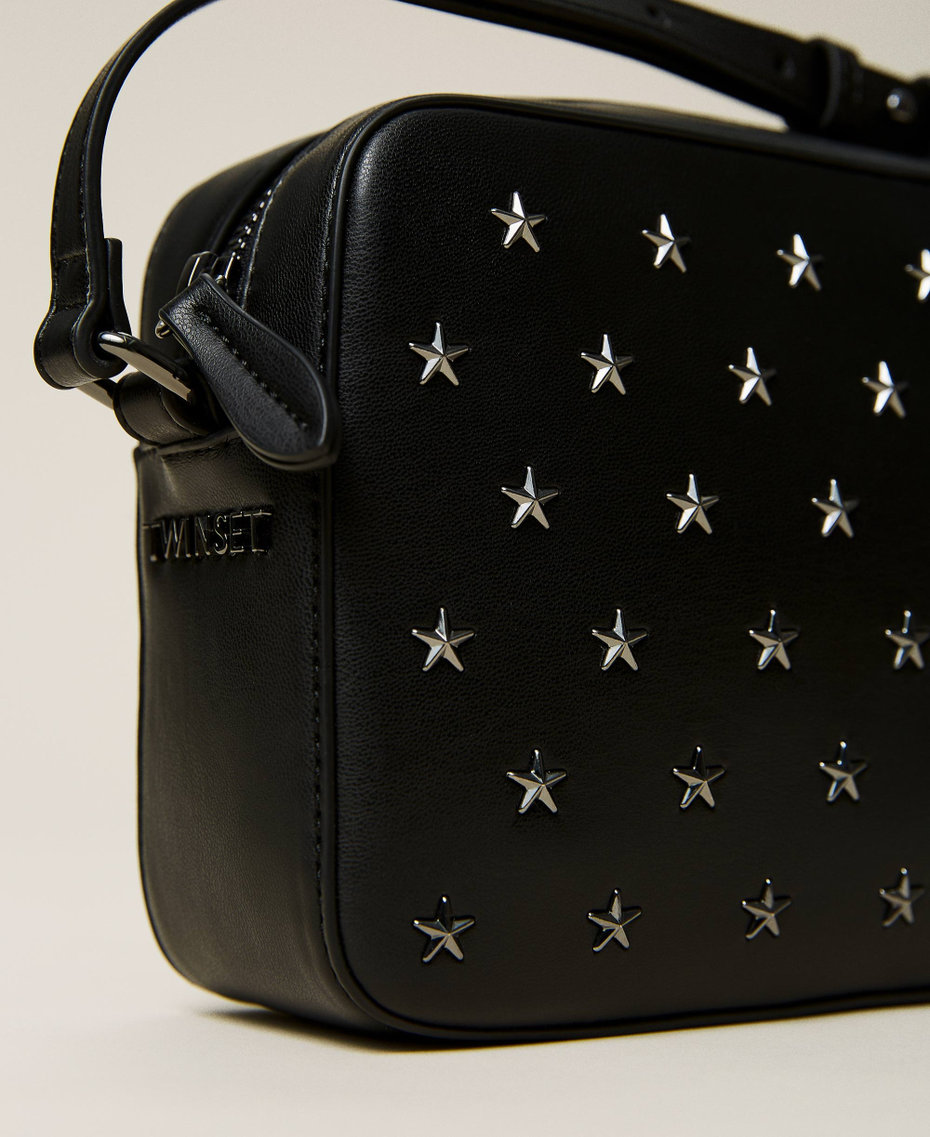 Borsa a tracolla con borchie a stella Nero Donna 212AO8011-05