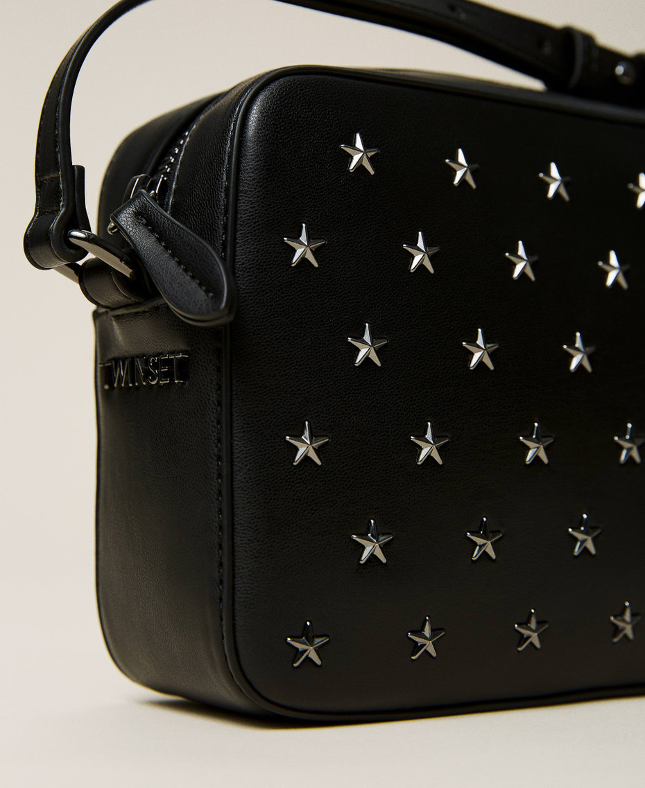 Shoulder bag with star-shaped studs Black Woman 212AO8011-05