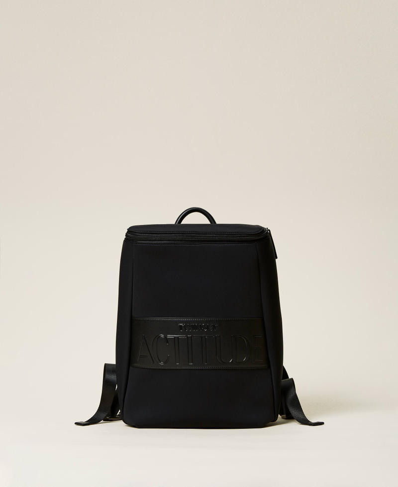 Большой рюкзак из неопрена с логотипом Черный женщина 212AO8090-01