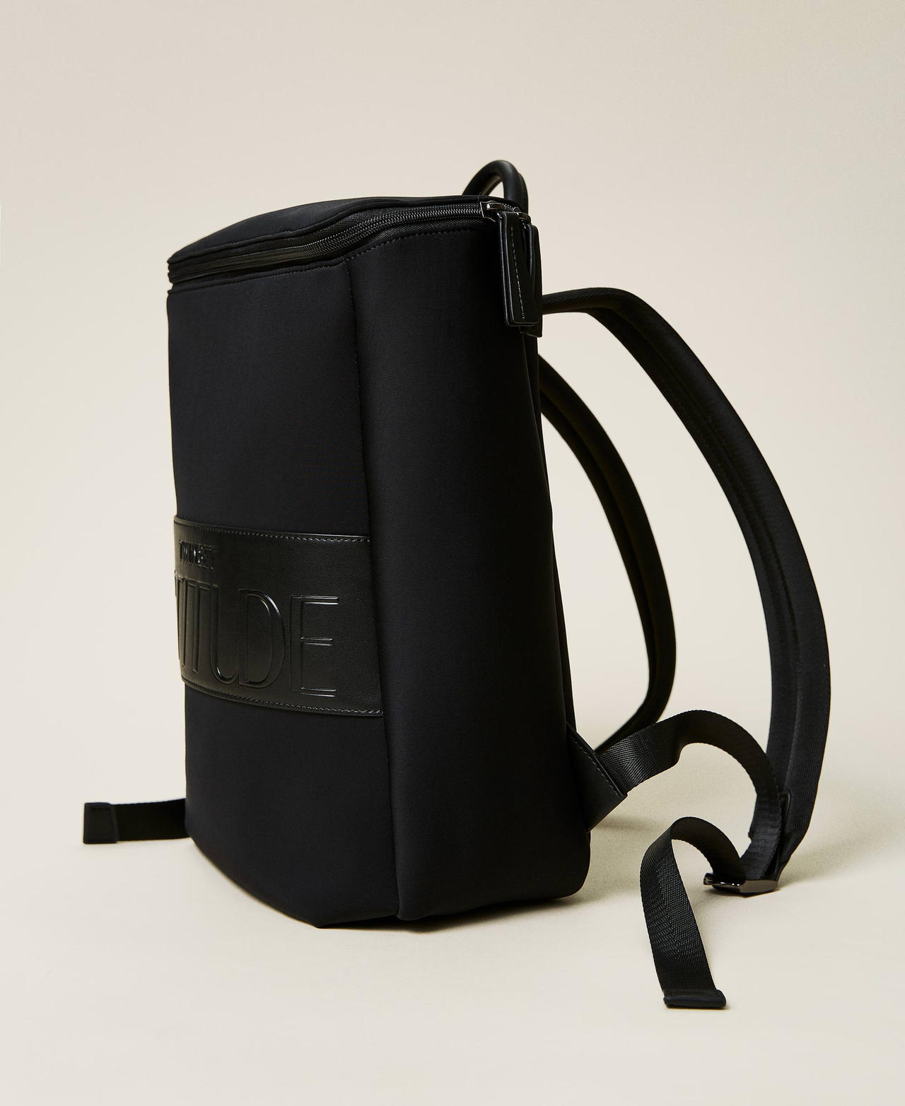 Grand sac à dos en scuba avec logo Noir Femme 212AO8090-02