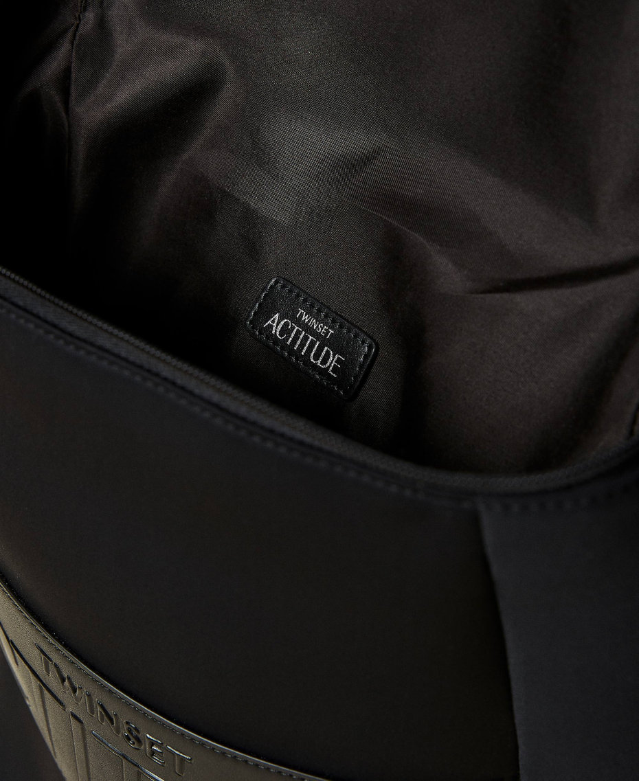 Grand sac à dos en scuba avec logo Noir Femme 212AO8090-05