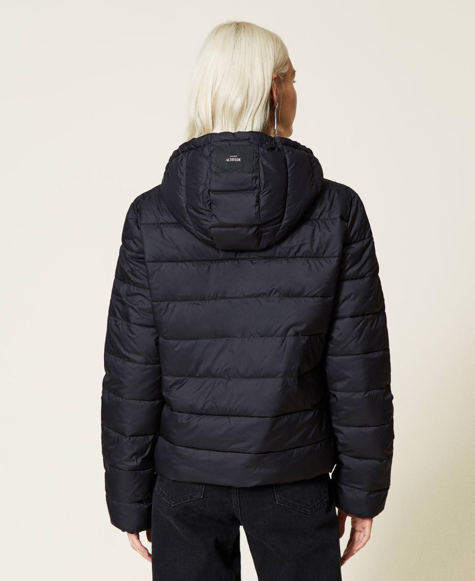 Puffer jacket with contrasting pockets Black Woman 212AP201A-03