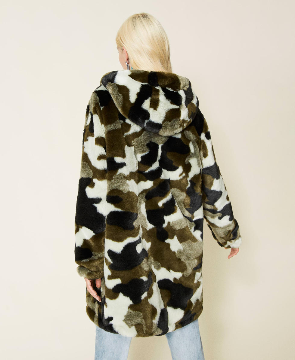 Reversible camouflage puffer jacket Woman Patterned TWINSET Milano