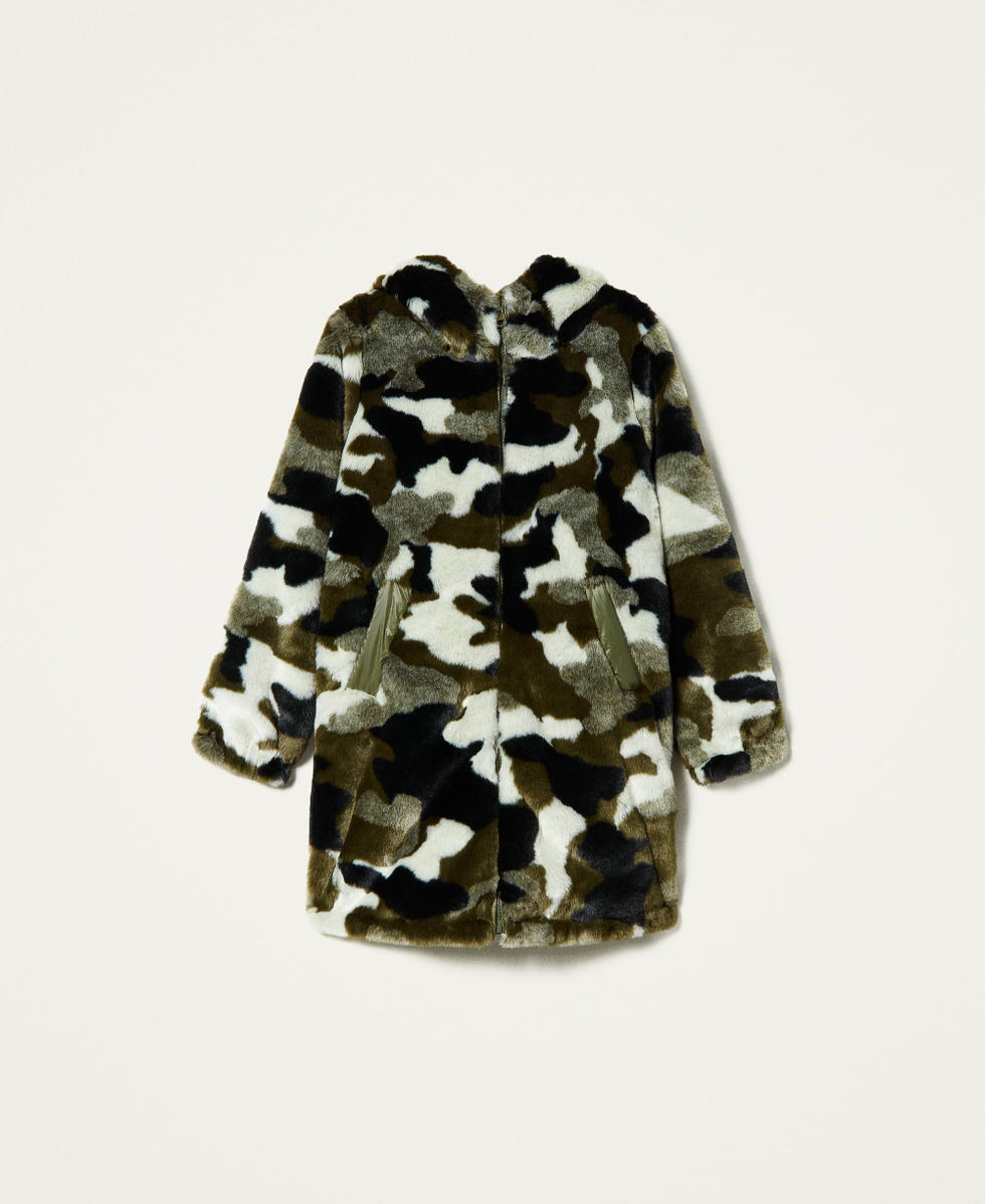 Army print puffer jacket women's outlet