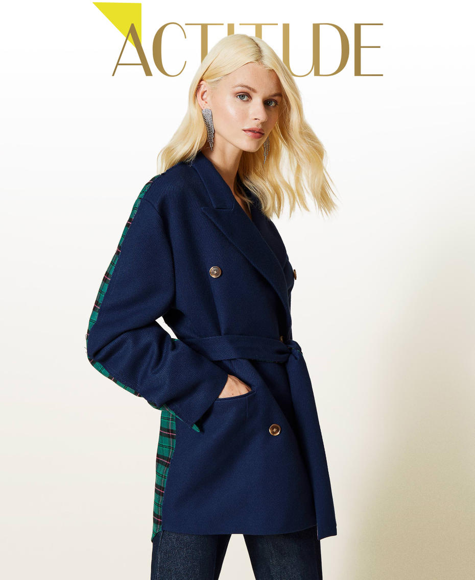 Blazer with flannel insert "Nautical" Blue Woman 212AP2030-01