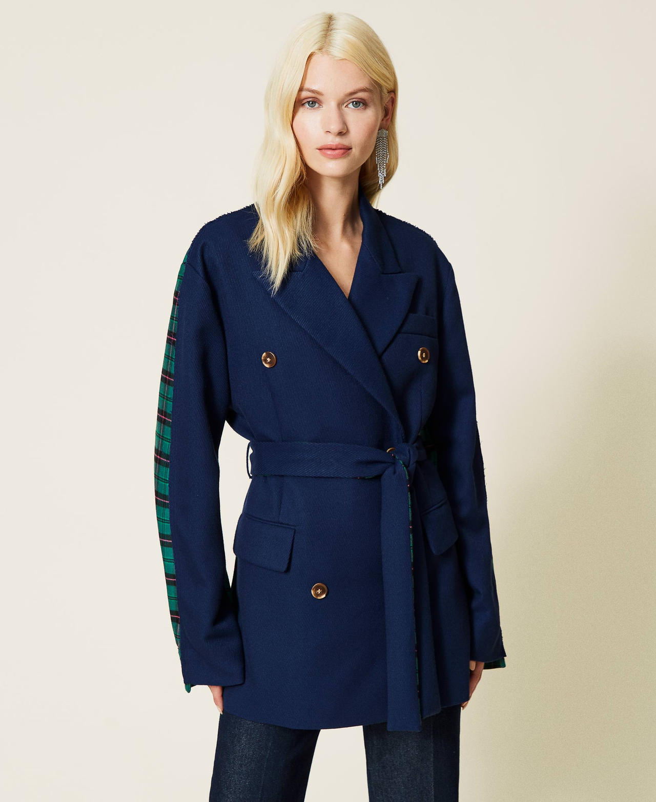 Blazer with flannel insert "Nautical" Blue Woman 212AP2030-02