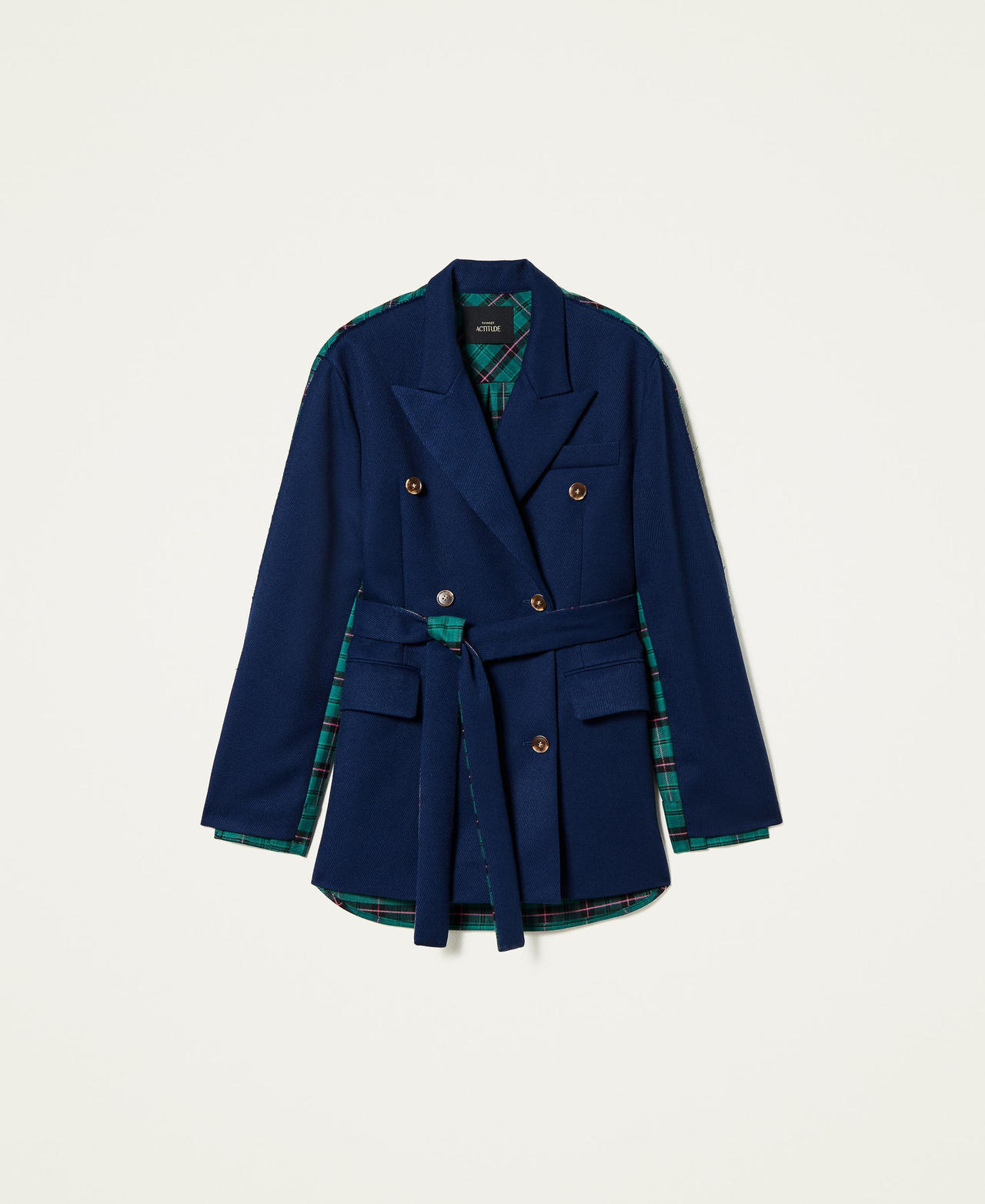 Blazer with flannel insert "Nautical" Blue Woman 212AP2030-0S