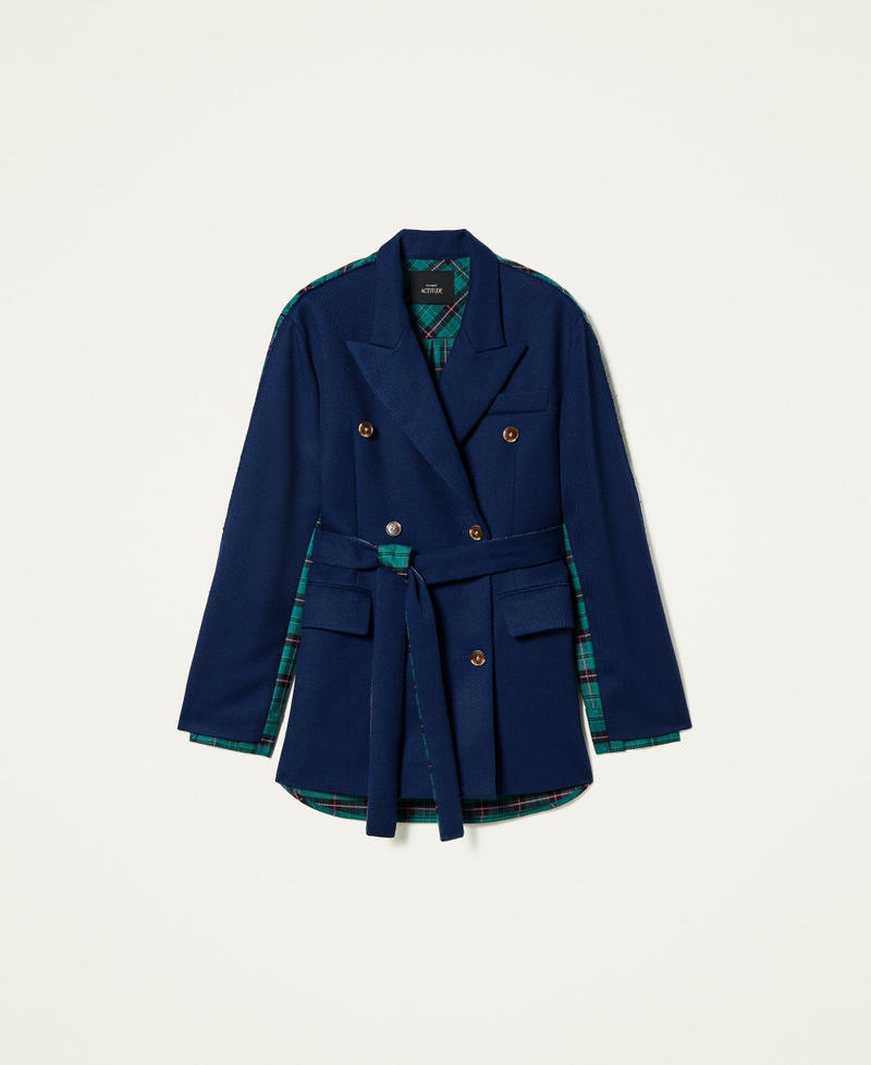 Blazer with flannel insert "Nautical" Blue Woman 212AP2030-0S