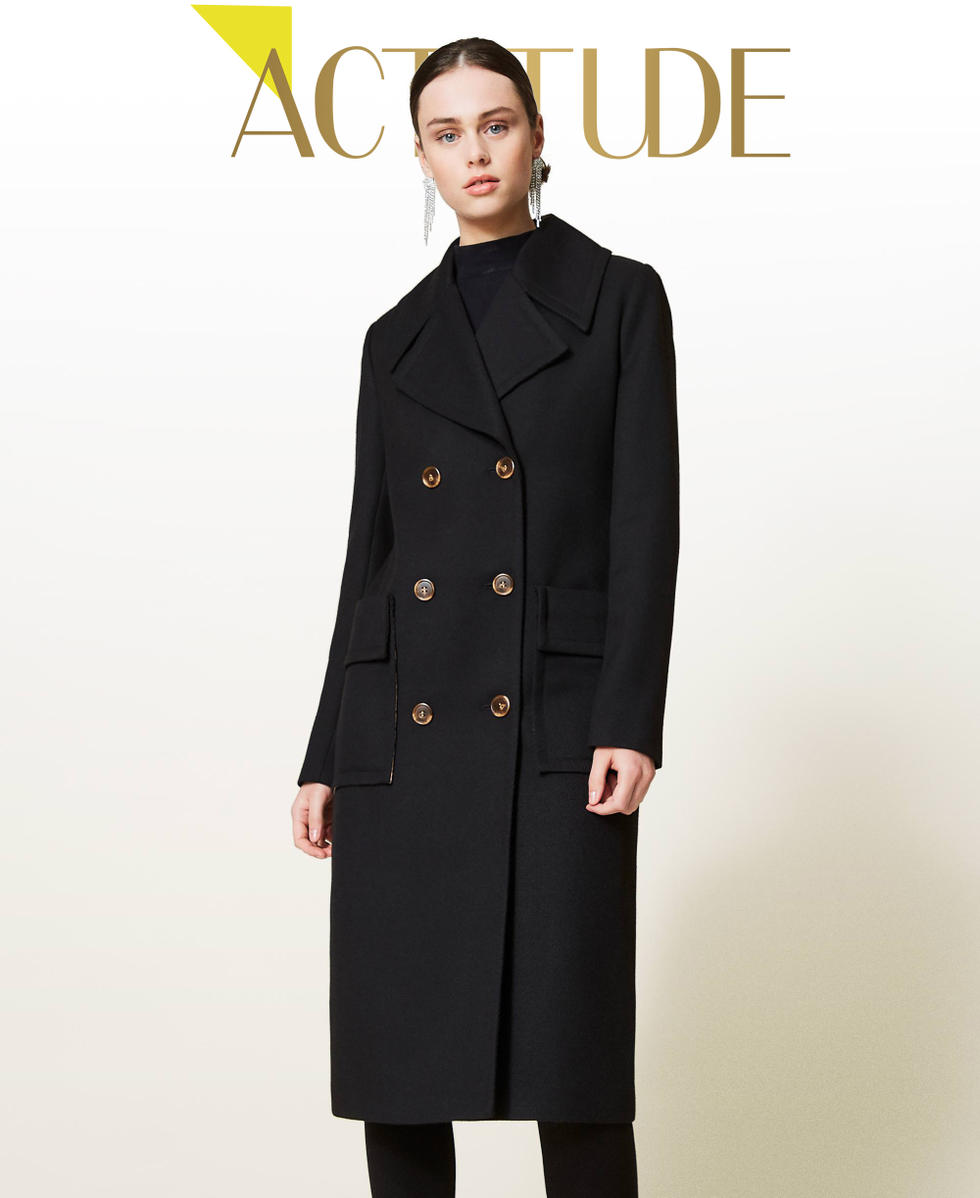 Abrigo negro de mujer outlet