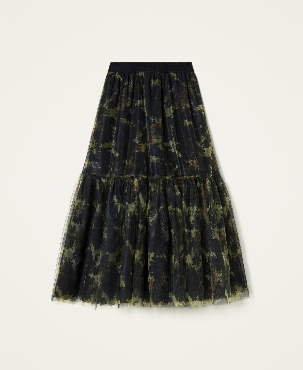 Gonna Lunga In Tulle Camouflage 50 OFF ere.gov.al