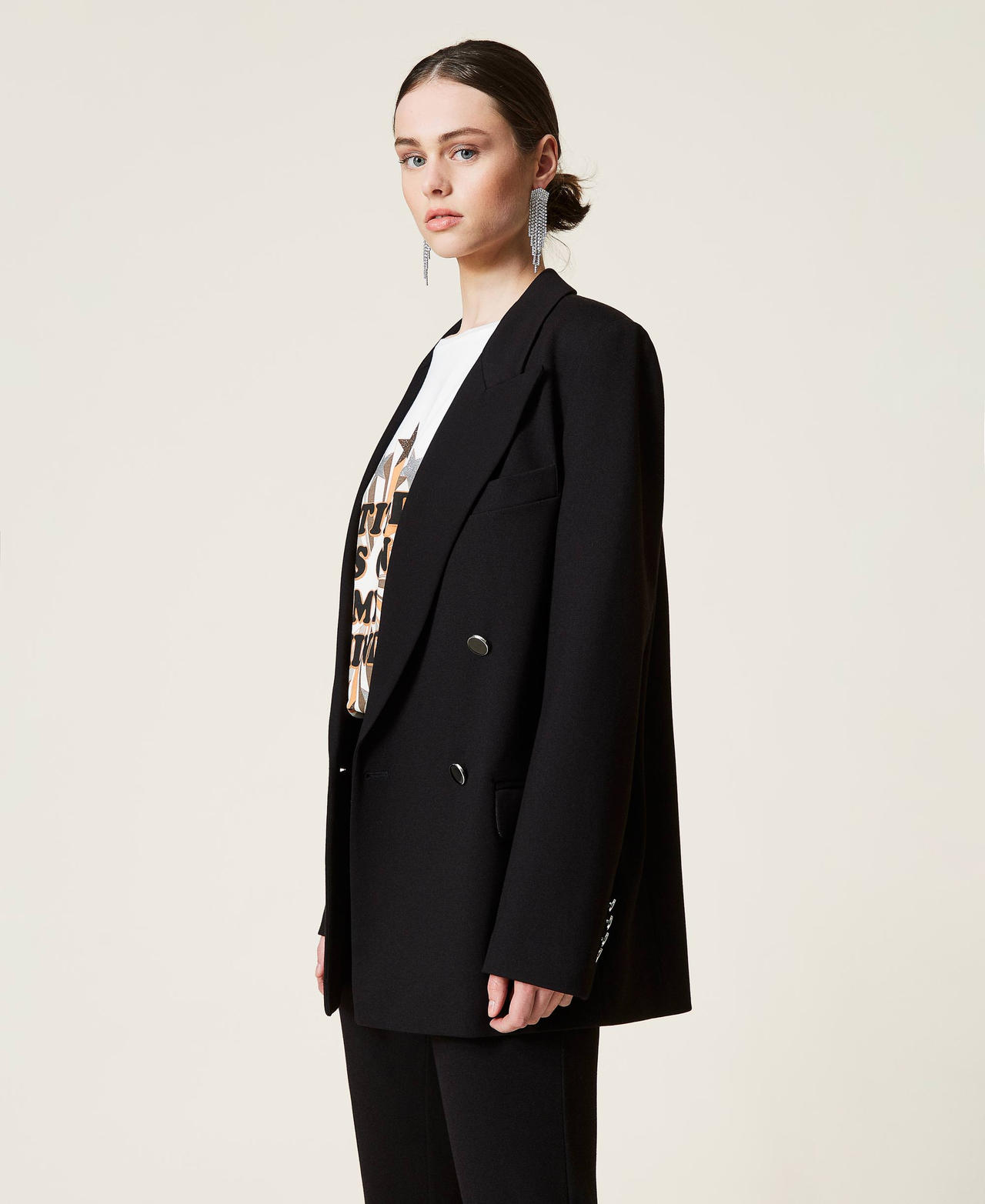 ‘Topaz’ double breasted blazer Black Woman 212AP2060-02