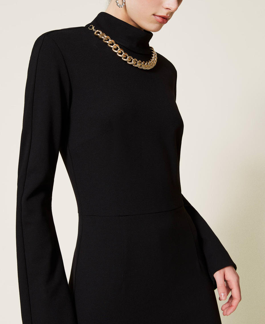Fitted ‘Topaz’ dress with chain Black Woman 212AP2065-05