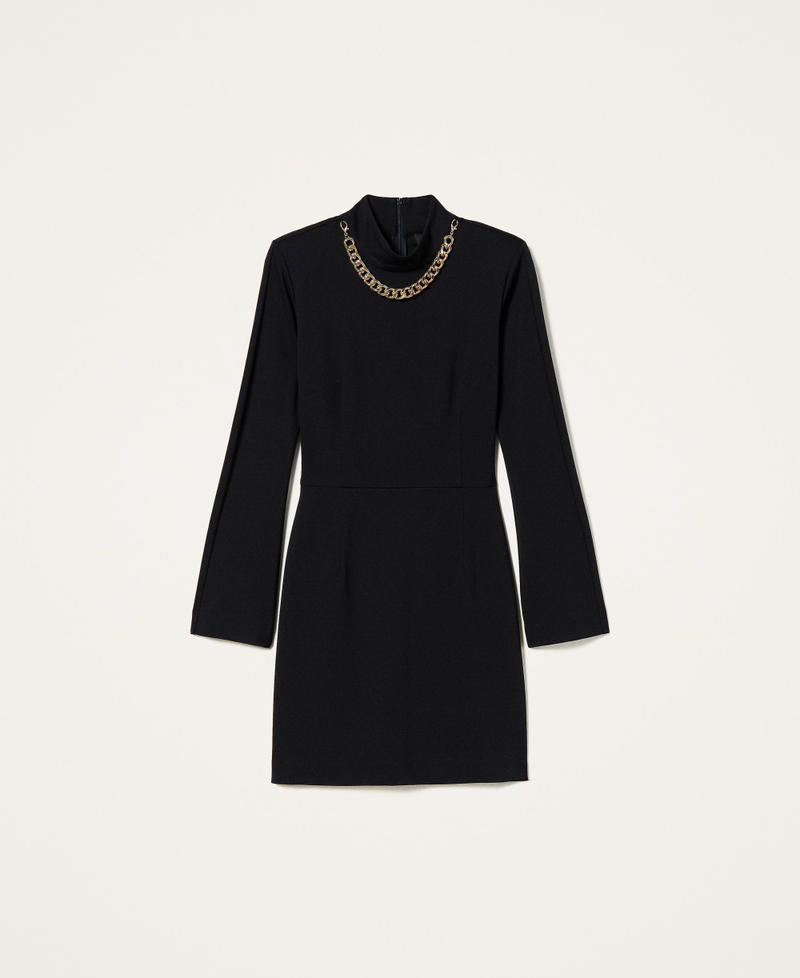 新入荷 Fitted 'Topaz' dress with chain Woman, Black | TWINSET Milano トップス