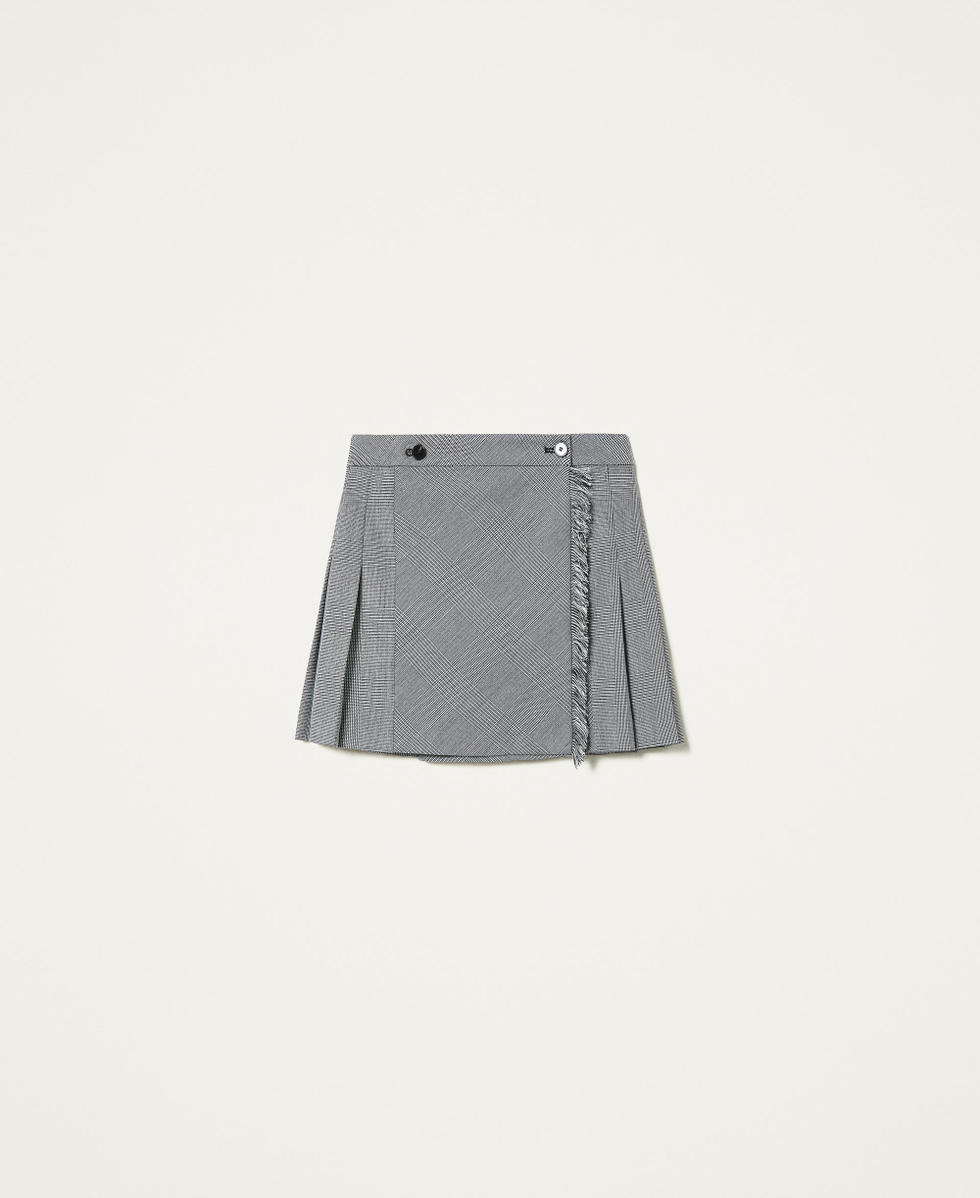 Monochrome check 2025 wrap mini skirt