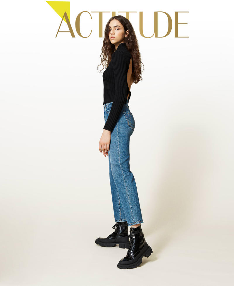 &lsquo;Copper&rsquo; high waist jeans "Mid Denim" Blue Woman 212AP2130-01