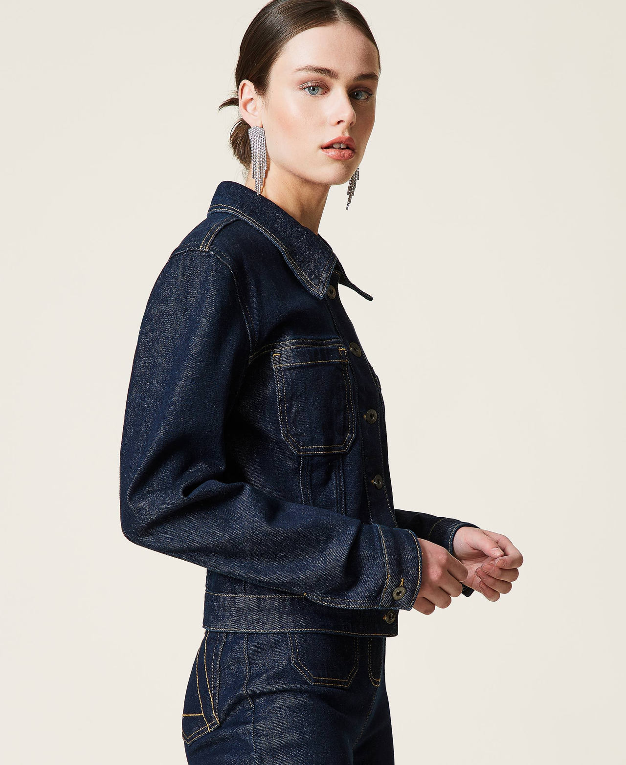 Giacca 'Gold' in jeans Denim Rinse Donna 212AP2143-02