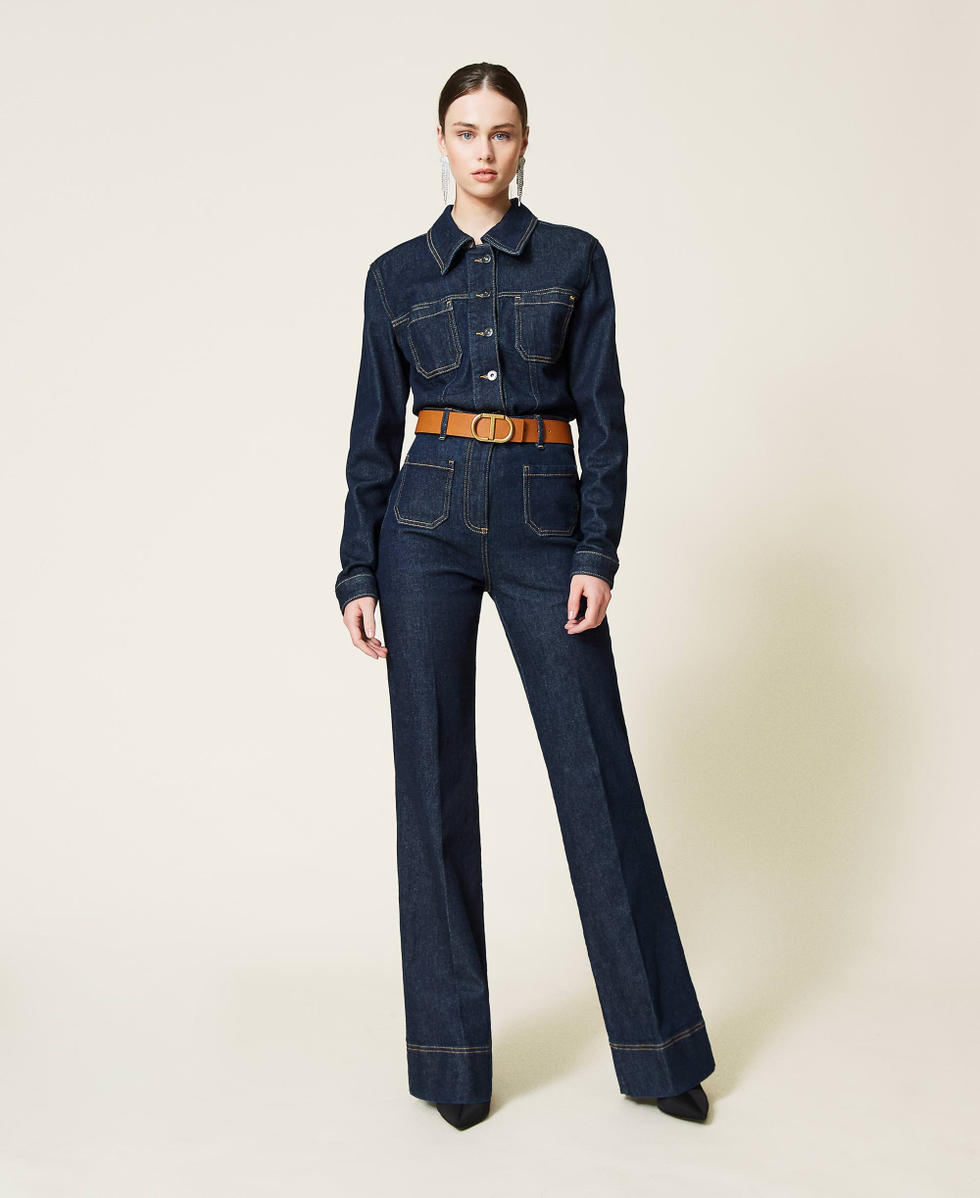 &lsquo;Gold&rsquo; denim jacket Rinsed Denim Woman 212AP2143-0T