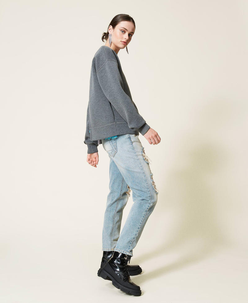 ‘Celsian’ boyfriend jeans with rips Bleach Denim Woman 212AP2150-02