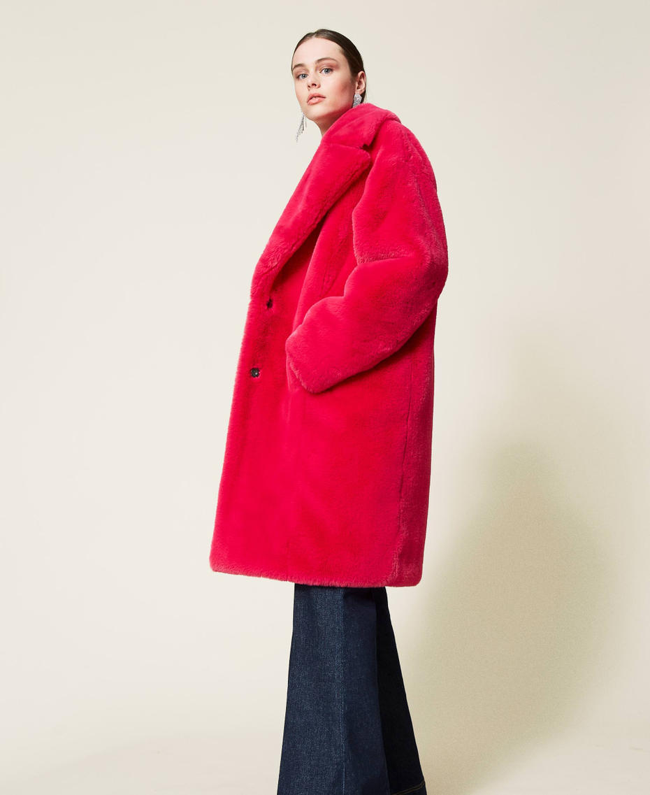 Cappotto 'Ruby' con tasche Purple Berry Donna 212AP219A-03