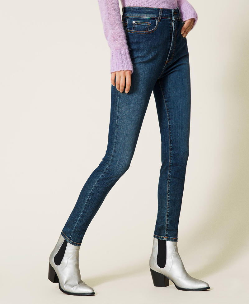 ‘Fluorite’ high waist skinny jeans Dark Denim Woman 212AP2211-03