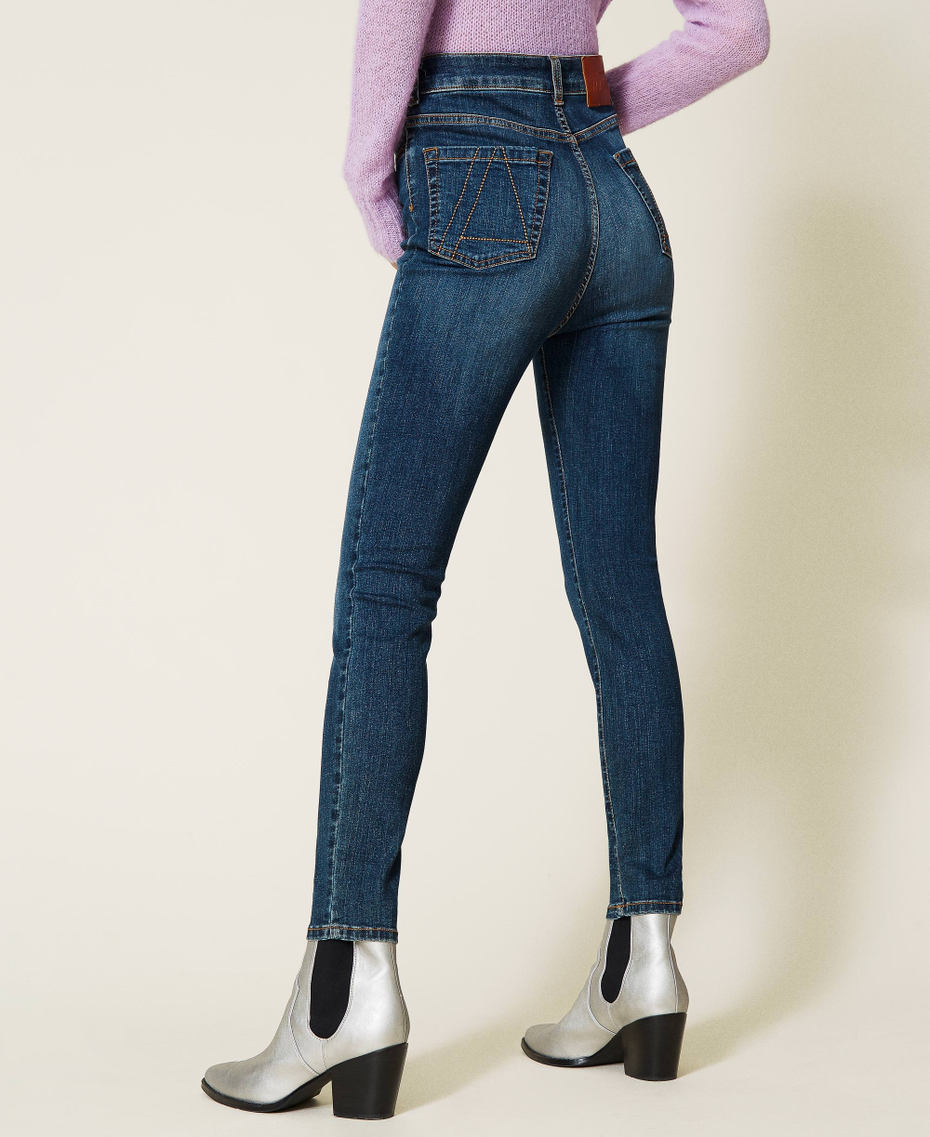 ‘Fluorite’ high waist skinny jeans Dark Denim Woman 212AP2211-04