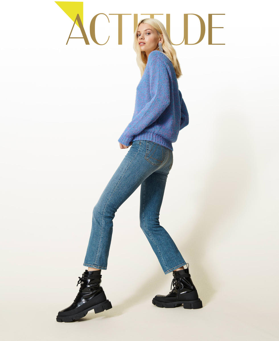 'Malachite&rsquo; flared jeans "Mid Denim" Blue Woman 212AP2212-01