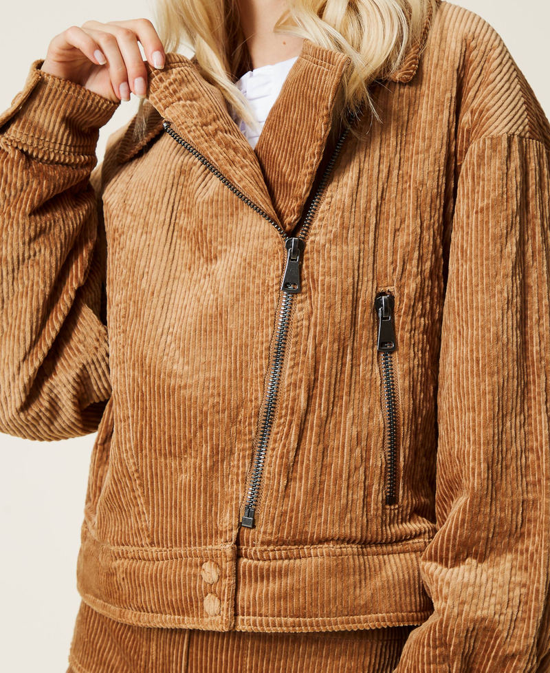 Байкерская вельветовая куртка Borax Коричневый "Панама" женщина 212AP2240-05